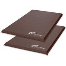 FIELDOOR 자동차 중박 매트 10cm 두께 [L 사이즈 브라운] 2 개 세트 자동 팽창 매트리스 연결 가능 고밀도 우레탄 폼 대형 밸브 에어 매트 풍선 캠프 아웃 도어