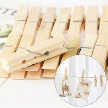 대나무 집게 20P 빨래 인테리어 포토 사진 전시 꾸미기 만들기 소품 포토존 추억 휴대용 배낭 여행 캠핑 낚시, 단품, 단품