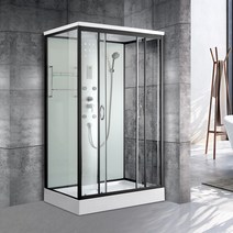 샤워부스 간이 이동식 일체형 조립식 칸막이 샤워부스, 80x100 블랙