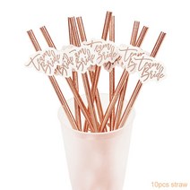 1Set Bachelorette Party Team 신부 플라스틱 마시는 컵 샤워 선물 암탉 파티 용품 웨딩 장식, 6.10pcs straw