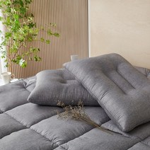 [클푸]알러지케어 베개커버가 필요없는 르우벤 그레이 마이크로 화이바 경추베개솜 50x70, 선택완료