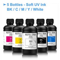 토너 카트리지 재생 5 x 250ML LED UV 잉크 DX4 DX5 DX6 DX7 DX10 TX800 XP600 엡손 1390 L800 L1800 L805 R1800 R1900, CHINA, For Soft Materials