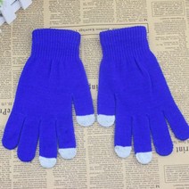 남자장갑 등산 터치 방한 장갑 겨울 부드러운 남성 여성 스크린 문자 메시지 모자 액티브 스마트폰 니트 손목 긴 레드, 로얄 블루