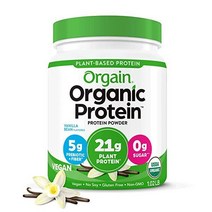 단백질 보충제 Orgain Organic Vegan Protein Powder Vanilla Bean - 21g of Plant Based Protein Low Net Carb