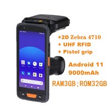 rfid nfc 복사기 태그 리더기 스티커 도어락 휴대용 카드 무선 RFID UHF 리더 장거리 데이터 수집용, 02 2D Zebra 4710 UHF_02 AU