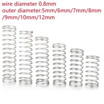 스프링 용수철 코일 볼트 리턴 인장 토션 태엽 고리 스테인레스 스틸 소형 압축 길이, 0.8mm, 12mm, 45mm, 1개