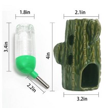 소동물 용품 기니피그 햄스터용 2-in-1 선인장 모양 물병 마시는 분수 80ml 물 탱크 조경, [03] dark green