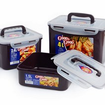 socean FDA 국산 채소 보관통 손잡이 밀폐용기 김치통 소 발효식품 저장용기 김장 김치 보관통 진공 음식 반찬통 안, 4L