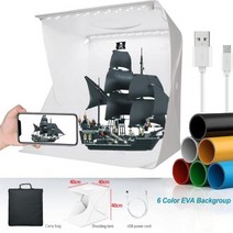 포토 스튜디오 접이식 라이트 박스 203040cm 휴대용 사진 사진 스튜디오 텐트 led softbox 배경 키트 usb 미니 라이트 박스 dslr 카메라, 40cm