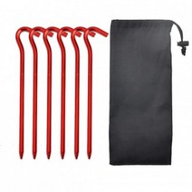 [가성비 최고]레드) 텐트고정 캠핑 말뚝 세트(6p 단조팩 알미늄 YS21MA11
