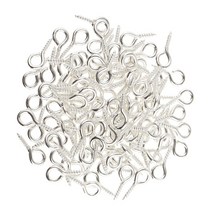 GHSHOP 100 조각 실버 금속 후프 아이 핀 나사 쥬얼리 만들기 공예 10x4mm, 결과