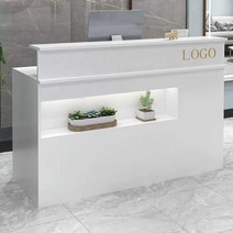 안내데스크 업소용 카운터 테이블 접수대 프론트, 노란색과 따뜻한 흰색 80x50x100cm