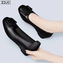 Z3JC 여성 펌프스 컴포트 미들힐 미끄럼방지 웨지힐 단화