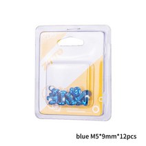 자전거 컬러 디스크 나사 12pcs 산악 브레이크 패드 T25 합금강 M5 * 10, 03 Blue