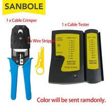 랜툴세트 랜선압착기 랜선장비 rj45 rj11 rj12 cat5 lan 네트워크 도구 키트 케이블 와이어 테스터 스트리퍼 crimp crimper multifunctional, 펜치와 테스터