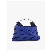 ISSEY MIYAKE 이세미야케 스파리얼 그리드 폭스-레더 숄더 백 블루 바이올렛