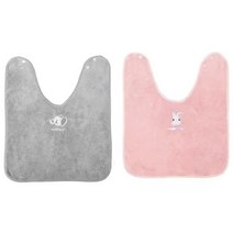 밀크봉봉 어린이 방수 세안타올 유아 턱받이 워시빕 1+1, 40*50, 핑크+그레이