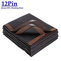 그늘막 3 6 12 핀 블랙 HDPE 자외선 차단 그늘 그물 전망대 쉼터 야외 퍼걸라 캐노피 태양 커버 농업 온실 차양, 12 Pin Net+2mx8m