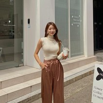 빈스홀릭 어텀 하프넥 슬리브리스 니트