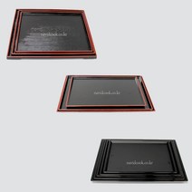 나비드쿡 한일칠기 쟁반 12종택1 티크쟁반 블랙쟁반 장수목쟁반 정식쟁반 개인쟁반, 1개, 3511-5호-342x268x16