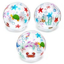 만들기대장-투명공 스티커 붙여만들기-바다 여름 비치 만들기대장 비치볼 만들기 투명볼 여름놀이 바다 비치공 물놀이, 1세트