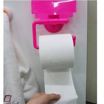 부착식 두루마리 휴지거치대 핑크 업소용휴지걸이