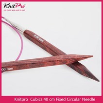바늘 세트 나무 대바늘 코바늘 Knitpro-밝은 색상-40 cm 고정 원형 니들 양말 뜨개질 목재 자작 나무, 06 5.50mm