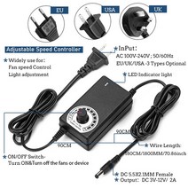 호환 컨트롤러와 120mm 3000RPM 팬 냉각 12cm 12V 220V Btc 기계 섀시 워크 스테이션 캐비닛 라디에이터 서버, [01] Controller