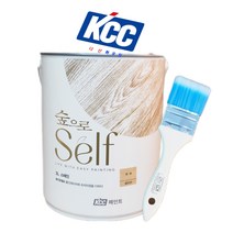 KCC친환경숲으로 Self스테인 목재 및 원목가구용 크리어 3L(투명)+pp평붓3인치, 투명