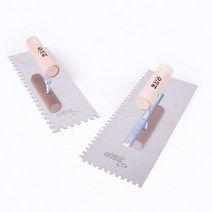 스텐 톱니고대 0.4T 115x300mm 사각 흙손 고데 본드 타일공구 갈갈이 압착, 스텐톱니고대
