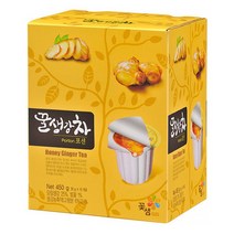 [더착한푸드]꿀생강차포션(꽃샘 450g(30gx15T)) 식자재마트 대용량 업소용 생강 꽃샘생강차 생강차포션 건조생강차 말린생강차, 생강차 15T, 1, 30g, 1