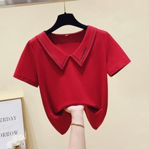 자수티 할인점 상점 전문점 궤짝을 치우다 마름질 여성의류 잔품 슬림핏 플랫카라 3848273766, 와인색 L