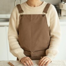 애견미용사 멀티포켓 방수 공방앞치마 워크웨어 빵집 요양보호사 네일샵 빵가게 식당, 브라운