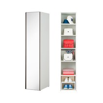 한샘 샘베딩 거울옷장 40cm(높이194cm) 선반형 2종, 색상:B형:라이트오크몸통(B)