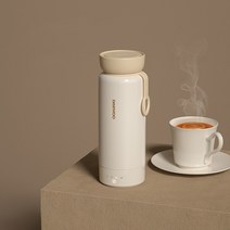 접이식커피포트 라면포트 미니 유리 전기 커피 우유 티 스팀 주전자 포트 daewoo d8 휴대용 300ml 조절 가능한 온도 물 보일러 병 여행 자동차 출장 호텔, 하얀