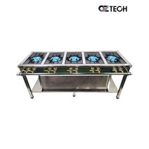 오즈테크 업소용 가스렌지 1800 5구 간택기 친환경 세라믹 버너 LPG LNG 화구 인터넷 전용 모델, 2세대 세라믹화구+고급코팅상판