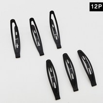 검정 똑딱핀 얇은형 12개입 앞머리고정핀 똑딱이핀 실핀 똑딱핀 집게핀 검정똑딱이핀 고정핀 헤어고정핀