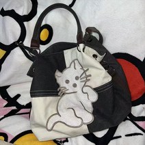 y2k 가방 패션 빈티지 숄더백 달콤한 고양이 캔버스 일본 키치 하이틴 스타일