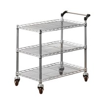 주방용품 수납 바구니형 3단 철조망카트 실험실 학교, 1개, P대차2단 중(750x450x800mm)
