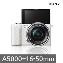 소니 A5000+16-50mm 180도 LCD 셀카 Wi-Fi 미러리스 k, 화이트, 단품