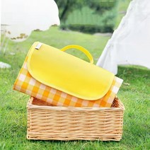 피크닉 캠핑 방수 체크무늬 손잡이 매트 돗자리 150*200 KK546, 레드