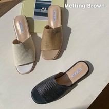 셀러허브 패션 [멜팅브라운] 여성 캐주얼 라탄 뮬 슬리퍼 2.5cm