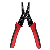 전문 8인치 와이어 스트리퍼/와이어 압착 공구 와이어 니퍼 케이블 스트리퍼 배선 공구 및 다기능 수동 공구, 붉은색, 1개