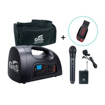 지앤에스 GA-60 1채널 60W 이동 충전식 앰프스피커 무선마이크 풀세트 행사 집회 버스킹용, 앰프 + 핀마이크