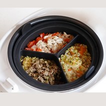 잼먹 실리콘 밭솥칸막이 6인용 이유식 마스터기, 6인용 블랙