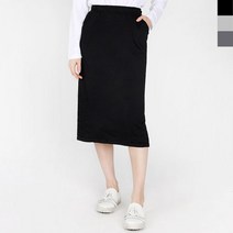 여성 데일리 신축성 편안한 쮸리 뒷트임 포켓 롱치마
