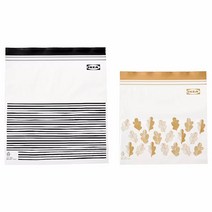 이케아 이스타드 지퍼백 블랙옐로 50P 2.5L(24x25cm)+1.2L(21x19cm), 1개