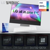 LG 일체형PC(12세대) 24V70Q-GA70K [이벤트 한컴오피스 증정], 24V70Q-GA70K 램8GB   SSD256GB