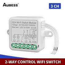 Tuya Wifi 미니 스마트 모니터 스위치 10A 지원 2 방향 제어 타이머 무선 홈 Alexa Google Yandex, 03 3 Gang