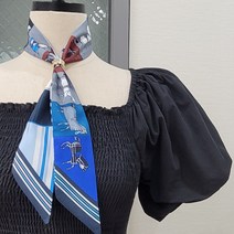 양면 유니콘 타이 스카프 미니 쁘띠 실크 트윌리